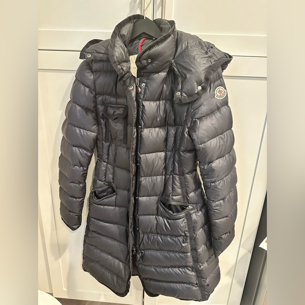 MONCLER Hermine Hooded Puffer Jacket Dark Navy Size 1